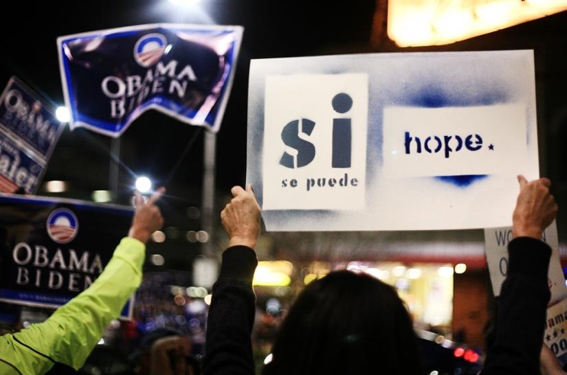 An election-eve rally for Barack Obama in Lincoln, Neb.