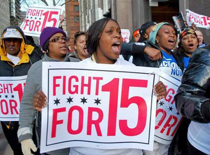 Chicago retail workers on the march during a day of walkouts and solidarity actions