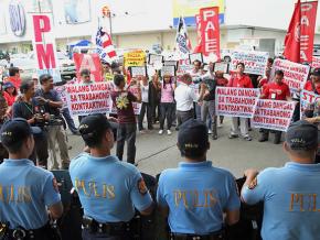 Members of PALEA on the march in Manila in October