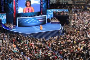 Michelle Obama addressing the Democratic National Convention in Charlotte