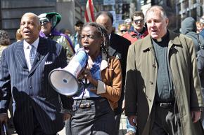 Protesting the reinstatement of Ron Frashour in Portland