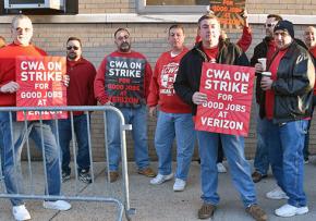 Verizon workers on the picket line