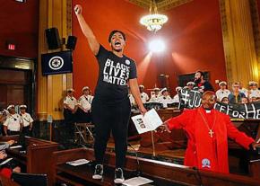 Protesters speak out in the Columbus City Council room